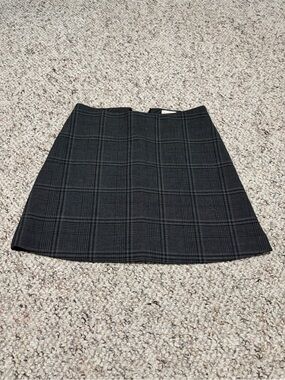 Wilfred Black and Grey Plaid Mini Skirt
